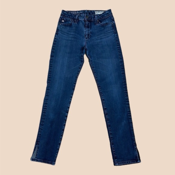 Ag Adriano Goldschmied The High-Rise Stevie Slim Straight Ankle Jeans Blue 25R - Picture 1 of 11